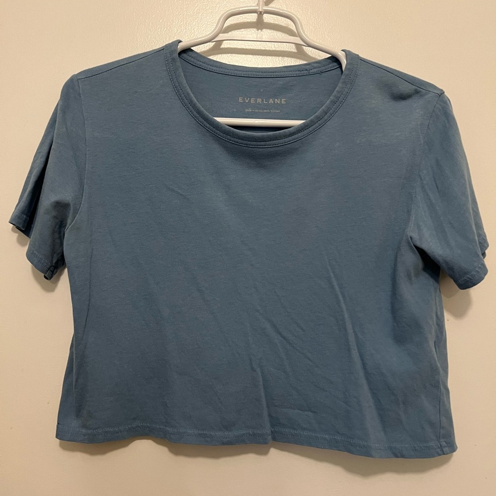 Everlane blue crop t shirt